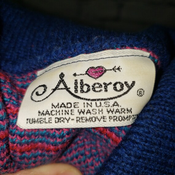 Vintage 1980s Alberoy Rose Floral Knit Sweater, W… - image 4