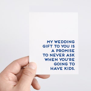 Cadeau de mariage unique pour couple, enfants interdits, carte de mariage amusante pour des amis, carte de fiançailles amusante, carte de félicitations pour les jeunes mariés