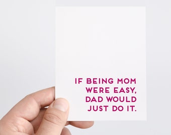 Funny Mothers Day Card From Kids For Mom, Hilarious Greeting Card For Minimalist Mothers Day Gift, Honest Snarky Mom Quotes and Dad Jokes