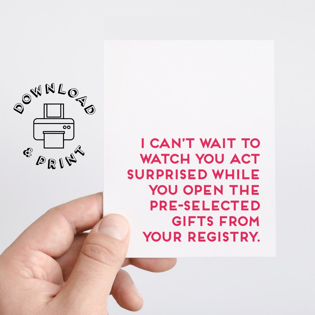 Printable Bridal Shower Card for Bride to Be | Funny Bridal Shower Card ...