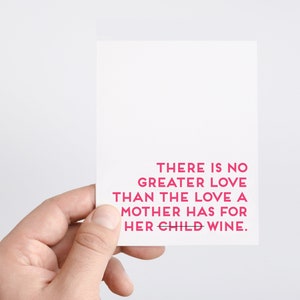 Carte de maternité drôle pour les mamans qui aiment le vin, dictons drôles de vin, carte d'amitié pour les amis de maman, carte drôle de fête des mères soeur ou meilleure amie