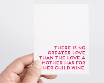 Funny Card For Moms Who Love Wine | Funny Wine Sayings | Friendship Card For Mom Friends | Funny Mother's Day Card For Sister | Motherhood
