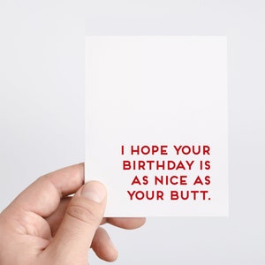 Boyfriend Birthday Card, I Love Your Butt, Husband Birthday Gift, Nice Ass Naughty Cards, Hilarious Birthday Greetings by Spade Stationery