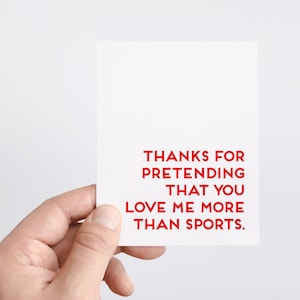 Carte d’anniversaire de mari, cadeau de sport pour lui, cadeau d’amant de football, carte d’anniversaire de petit ami, aime-moi plus que le sport, saison de football