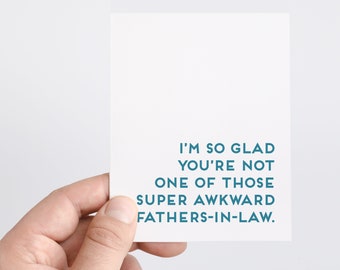 Not Awkward Father In Law Card, Funny Fathers Day Card for Dad In-Law, Gift From Bride for Father of the Groom Card, Gift Card Holder