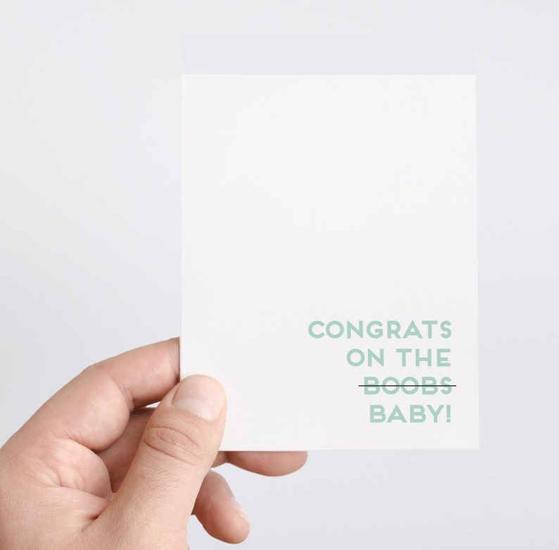 Boobs Baby Shower Gift Pregnancy Card Newborn Card Nursing Congrats Card Unisex Baby Gift Funny Baby Card Sprinkle Shower