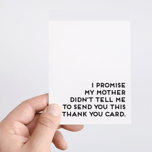 Funny Thank You Cards For Bridal or Baby Shower, Etiquette Thank You Print, Wedding Registry Thank You Notes, Personalized Thanks Mom