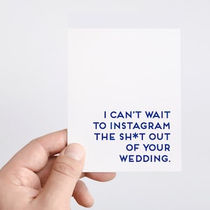 Carte de fiançailles drôle pour un ami, carte de mariage sur les réseaux sociaux, carte de félicitations le grand jour, hashtag de réception de mariage