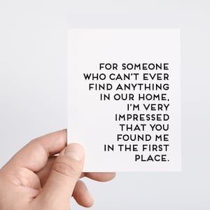 Carte d'anniversaire pour mari, Je ne trouve rien, Carte de mariage amusante pour lui, Cartes de voeux sarcastiques et sarcastiques, Cadeaux hilarants pour petit ami