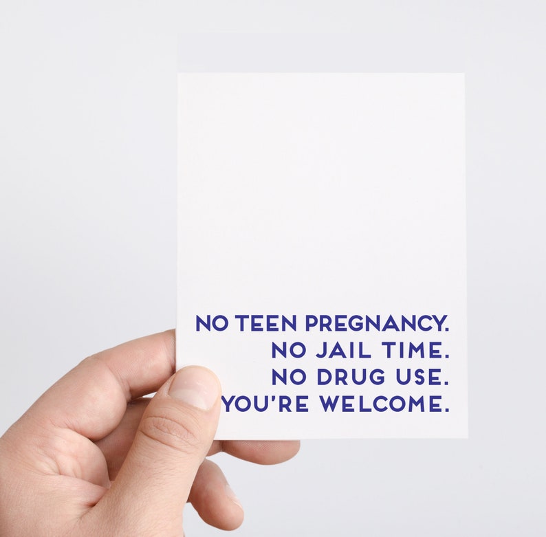 Funny Mothers Day Card From Daughter | You're Welcome | Honest Mothers Day | No Teen Pregnancy No Jail Time No Drug Use | Card For Parents 