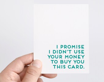 Funny Husband Birthday Card, Money Gift for Parents
