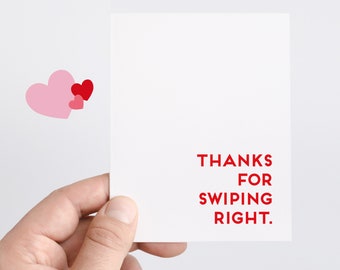 Swipe Right Valentines, Dating App Anniversary Card, Thanks For Swiping Right, Best Thing I Found On The Internet, Funny Gifts For Him