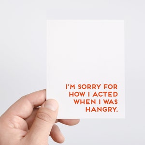 Liquidation drôle de carte pour mari, petit ami, désolé pour ce que j'ai dit quand j'avais faim, carte de voeux d'excuses, cadeau Feed Me Girlfriend