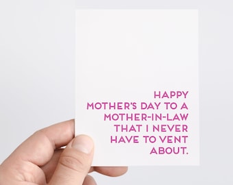 Funny Mothers Day Card For Mother In Law, Best Mother's Day Cards, Funny Gift For Mother in Law, You're The Best, Card From Daughter