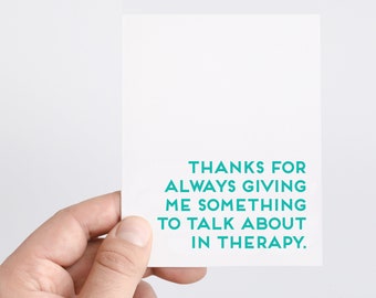 Mother's Day Gift From Daughter | Mom Therapist Card | Funny Mother's Day Card | Unpaid Therapist | Funny Greeting Cards | Happy Mothers Day