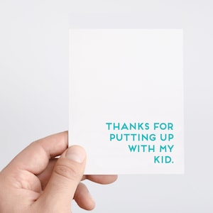 Carte de remerciement pour l'enseignant, Merci d'avoir accepté mon enfant, Porte-carte cadeau pour la rentrée scolaire, Cadeau en gros pour l'enseignant, Carte de remerciement pour une garderie