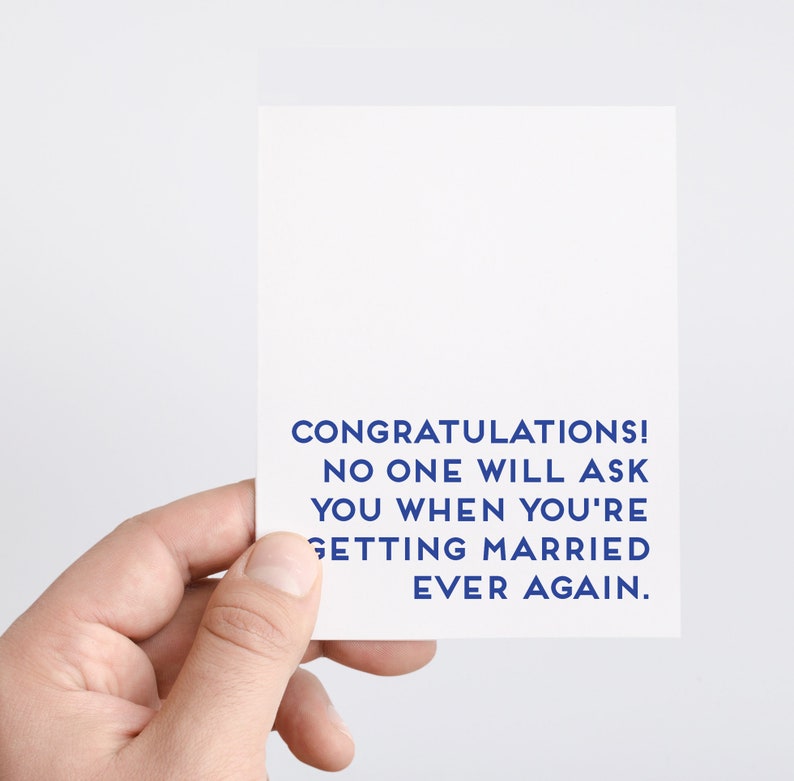 Funny Wedding Card, Funny Engagement Card For Friends, Congratulations Card, Finally Getting Married, Funny Marriage Card for Newlyweds image 3
