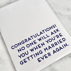Funny Wedding Card, Funny Engagement Card For Friends, Congratulations Card, Finally Getting Married, Funny Marriage Card for Newlyweds image 7