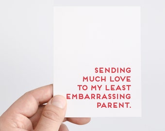 I Love You Dad Card From Kids, Father's Day Card For Least Embarrassing Parent, Funny Father's Day Gift Idea, Sarcastic Greeting Cards