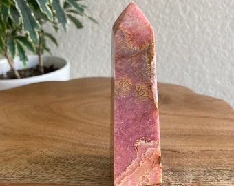 3.5” A+ Rhodochrosite Tower 122 gr, Natural Untreated Gem Rhodochrosite, Polished Pink Gemstone Rhodocrosite Crystal Obelisk - Argentina