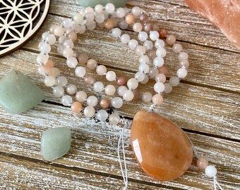 108-Bead Aventurine Wrist Mala handmade