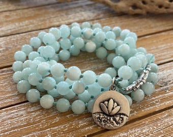 Mala beads 108 Moonstone 8 mm Moon Mala beads bracelet, Mala bracelet, Prayer Beads, Meditation beads, 108 Mala necklace, Yoga bracelet