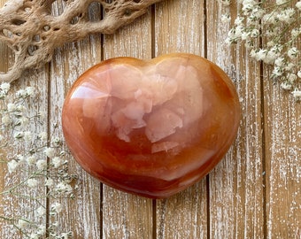 1 LB Carnelian Heart , Medium size 4 inch gemstone for Meditation, Reiki Yoga Stones Altar  Positive Gift Sacral Chakra healing gift for her