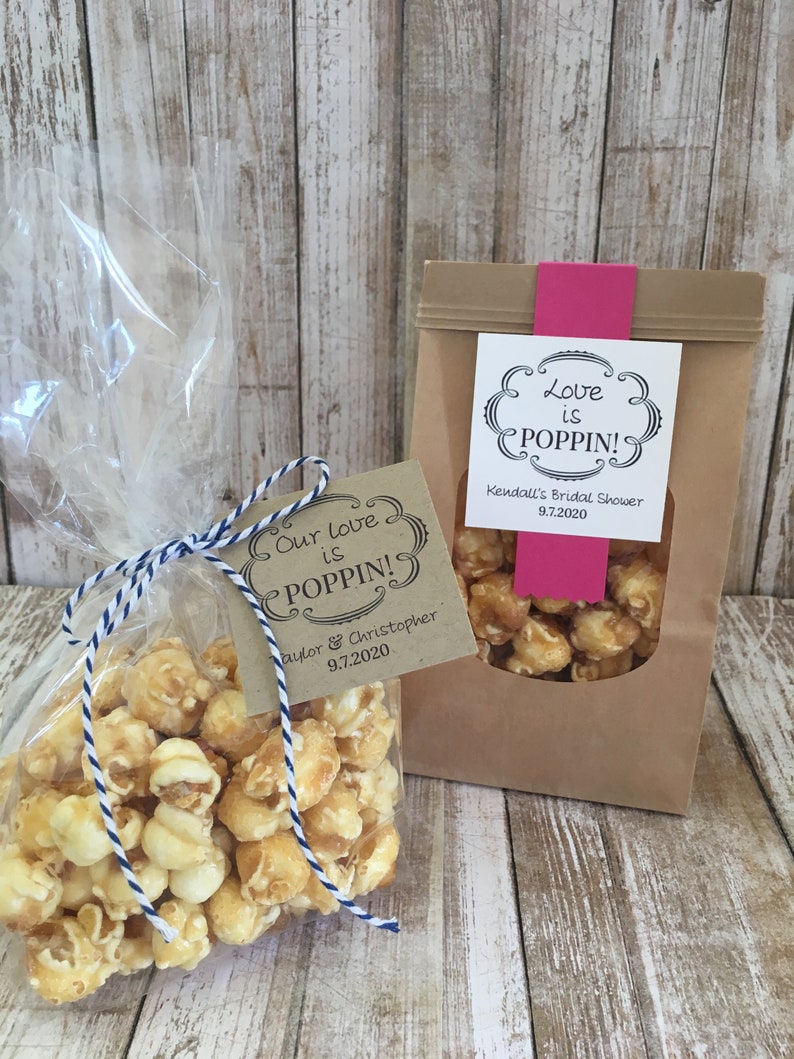 8 Popcorn Favor Bags Bridal Shower Wedding Love is Etsy