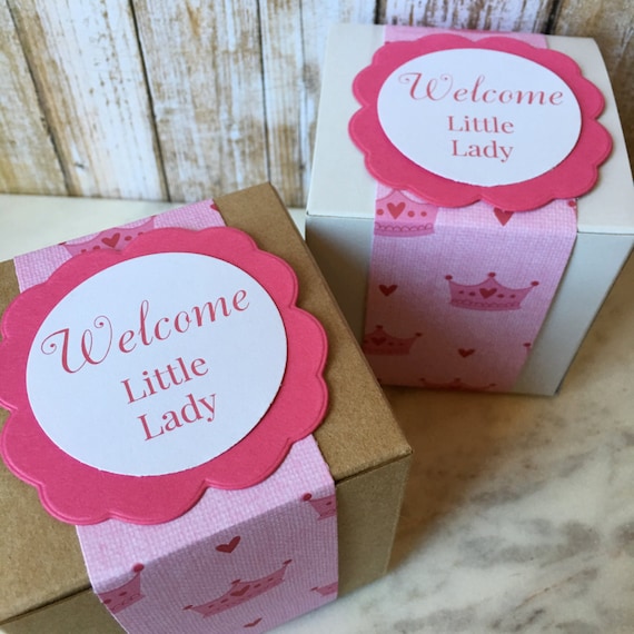 Items similar to 8 ~ Baby Shower Favor Boxes, Personalized Baby Shower