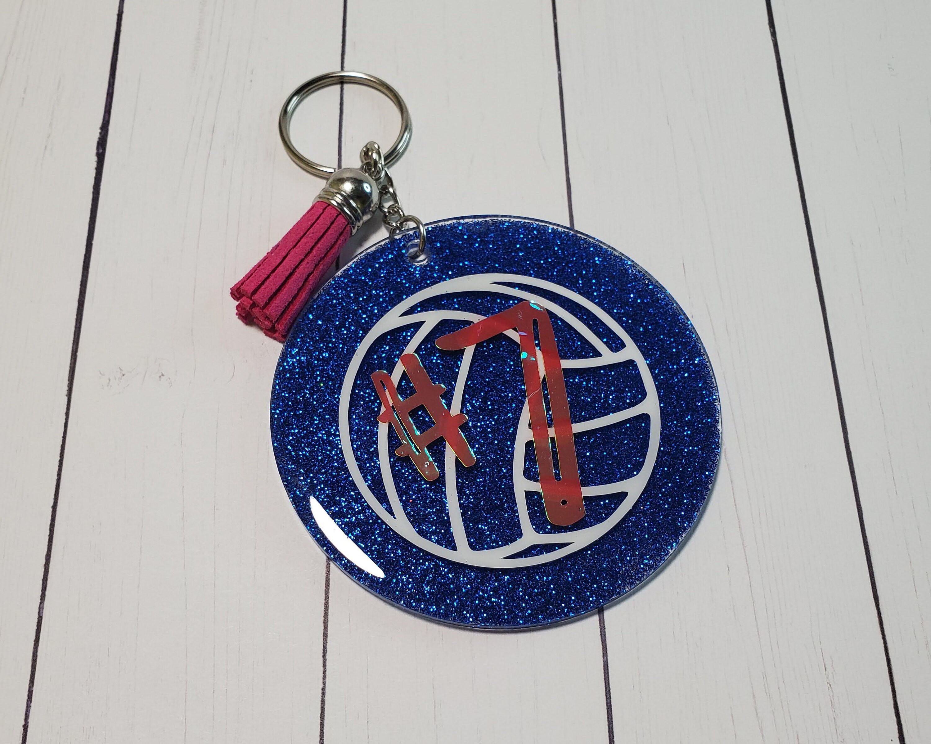 Volleyball Bag Tag/ Gym Bag/backpack Tag/ 3in Round Acrylic Tag