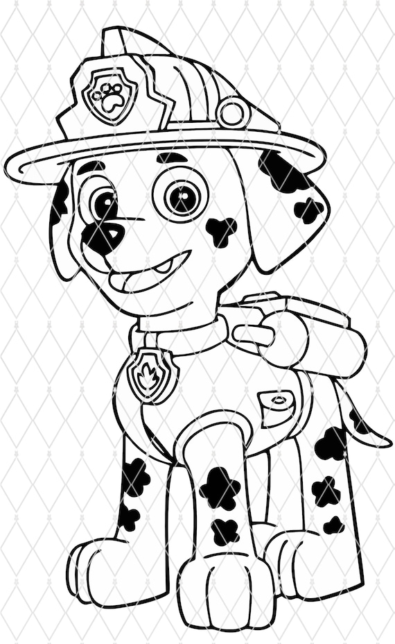 Download Marshall Paw Patrol Silhouette Cricut Cut File Svg Etsy