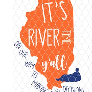 It's River Time, Illinois - silhouet - Cricut - gesneden bestand - SVG-ontwerp - vector actief