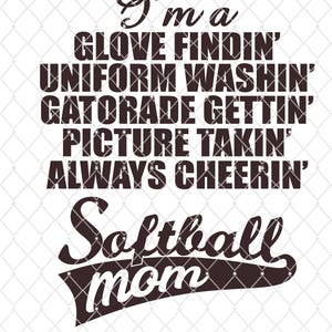 Glove Findin Softball Mom - Silhouette - Cricut - Cut File - SVG Design - Vector Active