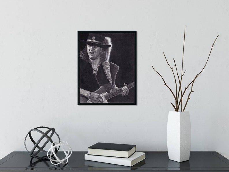 Stevie Ray Vaughan grafitblyertsteckning utskrivbar - digital nedladdning bild 3