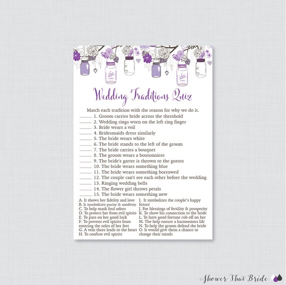 Amazon Com 24 Cnt Gold Glitter Wedding Tradition Quiz Cards White