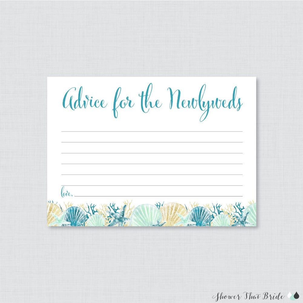 Advice for the Newlyweds Bridal Shower Activity Printable - Etsy