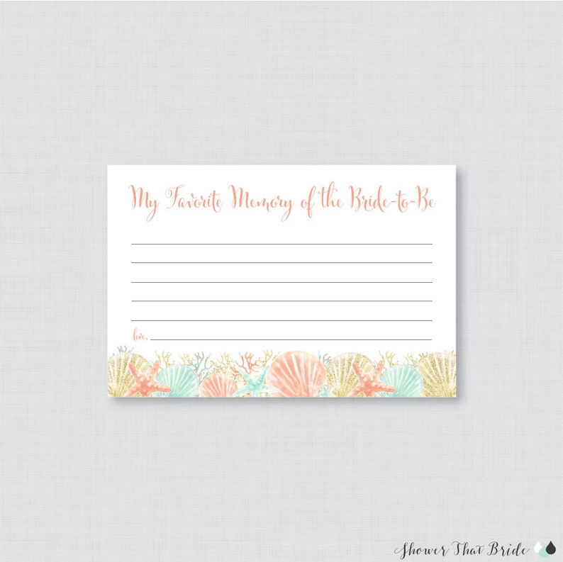 Favorite Memories of the Bride To Be Activity Printable | Etsy