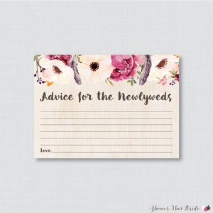Advice for the Newlyweds Bridal Shower Activity Printable - Etsy