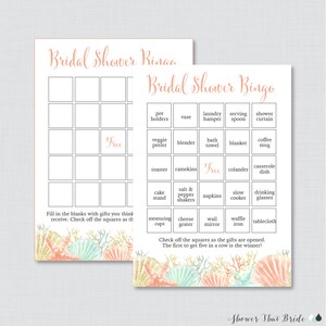 Nautical Bridal Shower Bingo Printable 60 Unique Pre-filled Bingo Cards ...