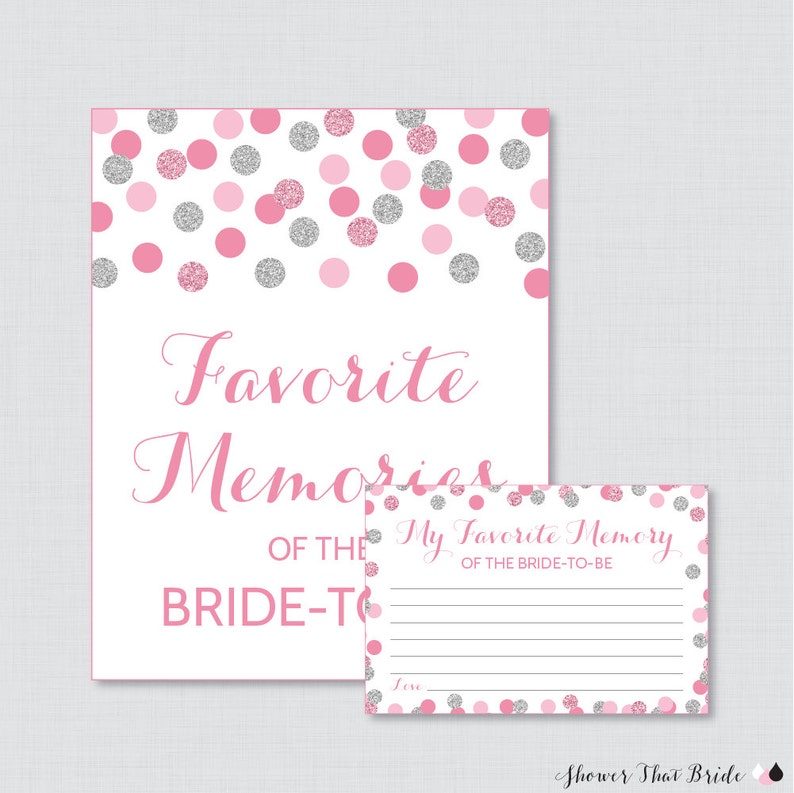 Favorite Memories of the Bride To Printable Lowest price challenge Pink Activity Be a - Gorgeous