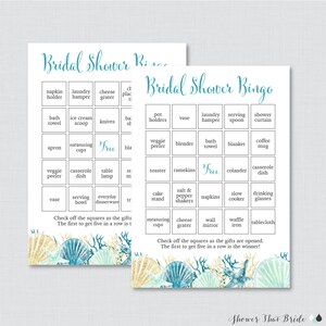 Nautical Bridal Shower Bingo Printable 60 Unique Pre-filled - Etsy