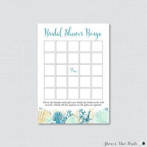 Nautical Bridal Shower Bingo Printable 60 Unique Pre-filled - Etsy