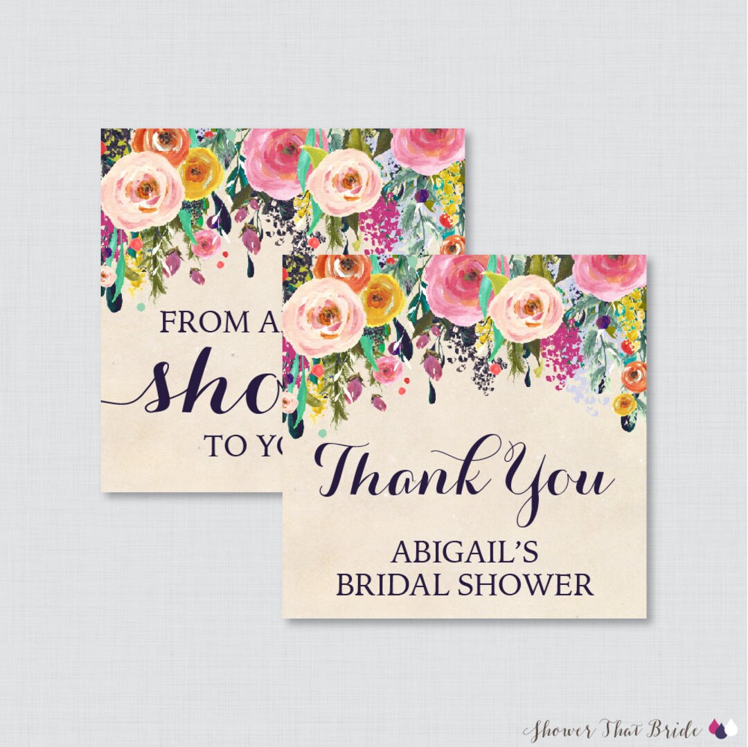 Floral Bridal Shower Favor Tags Printable Garden Bridal - Etsy