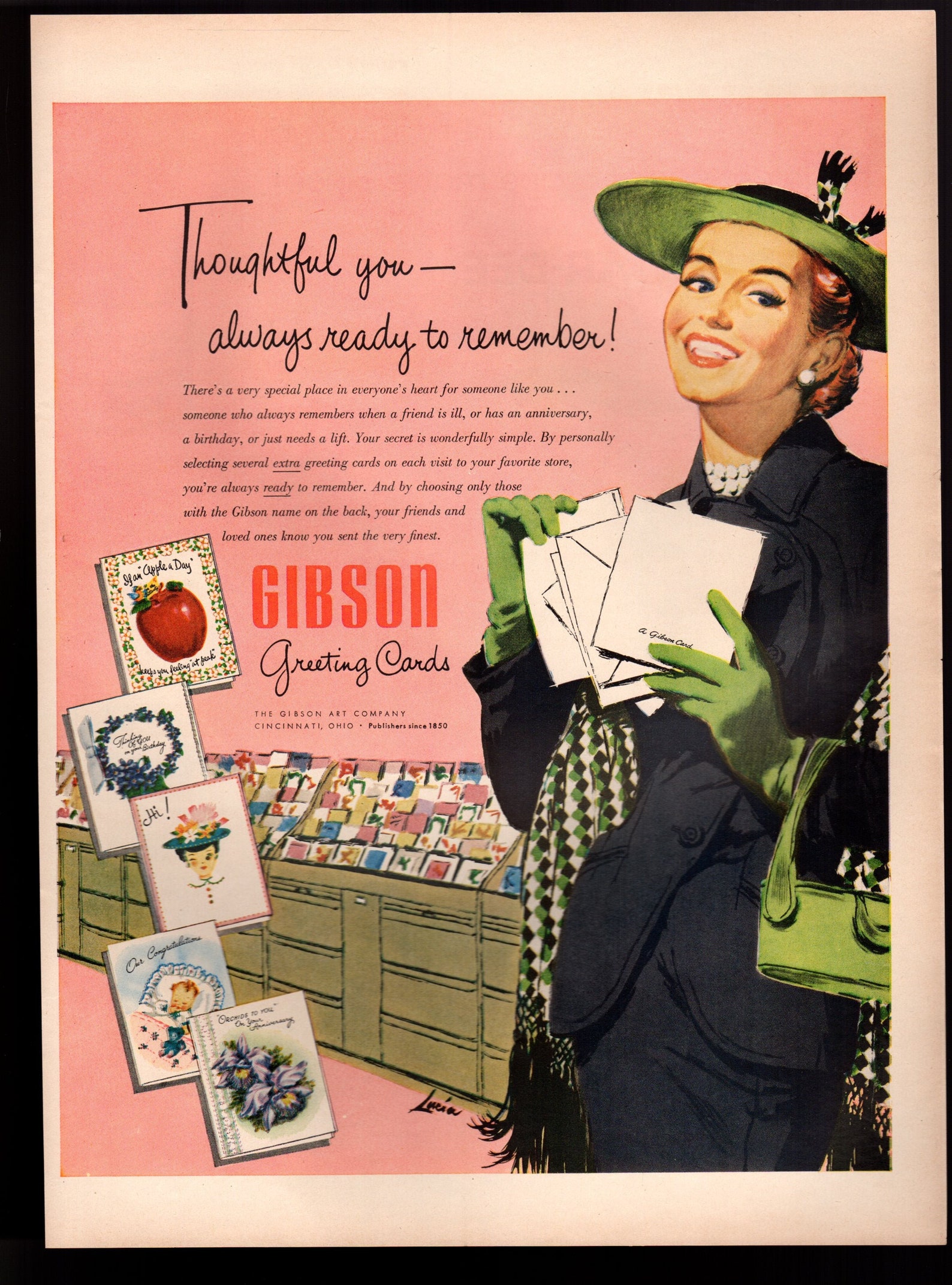 Vintage Original 1953 Gibson Greeting Cards Gibson Art Company Etsy