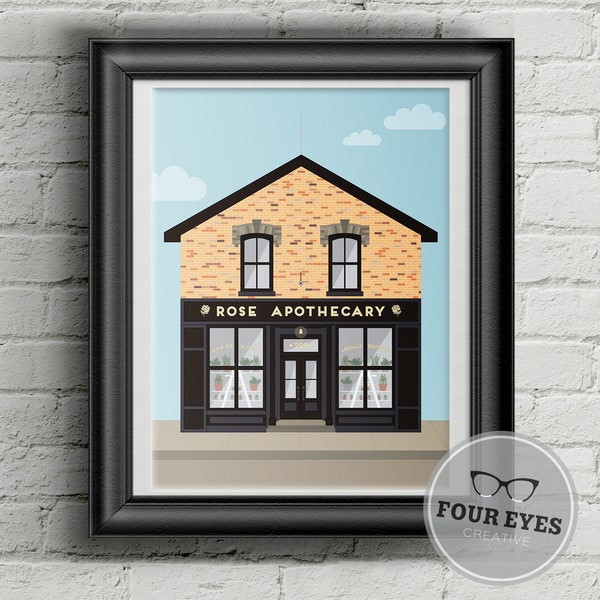 Rose Apothecary Illustration, Fan Art, Drawing, Store Portrait, Gift Idea, Gifts Under 25