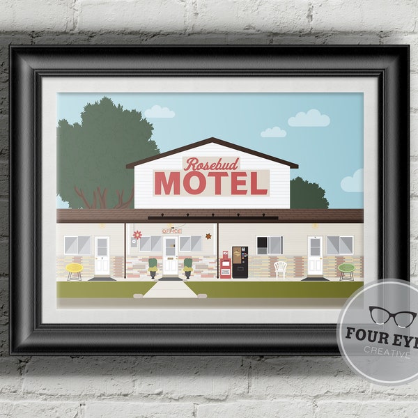 Rosebud Motel Illustration Fan Art Dessin Motel Portrait Idée Cadeau Cadeaux Moins de 30 ans