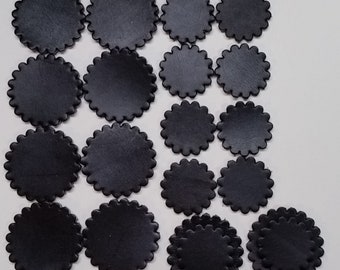 Leather Concho, Leather Conchos, Leather Concho Rosette - 1 1/2" or 2" Conchos in Black
