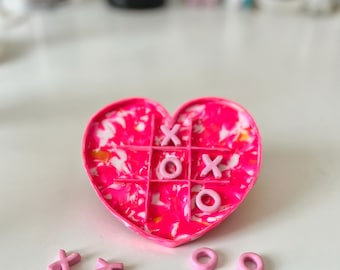 Tic-tac-toe Board Handmade Heart Love Valentine's Day Xoxo Polymer