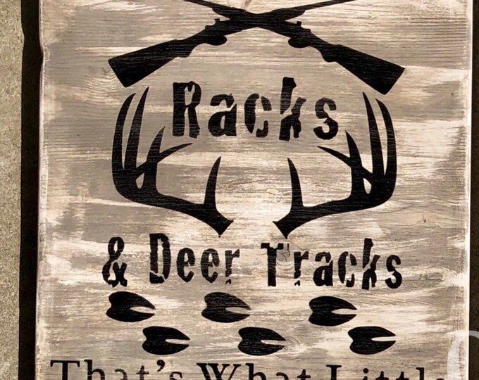 Rustic Nursery Sign // Rifles Racks & Deer Tracks // Country Etsy
