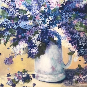 Spring Lilacs, 5 Lilac cards, Purple Lilacs, Lilac Art, Lilac Stationery, Gifts for Her, Blank inside